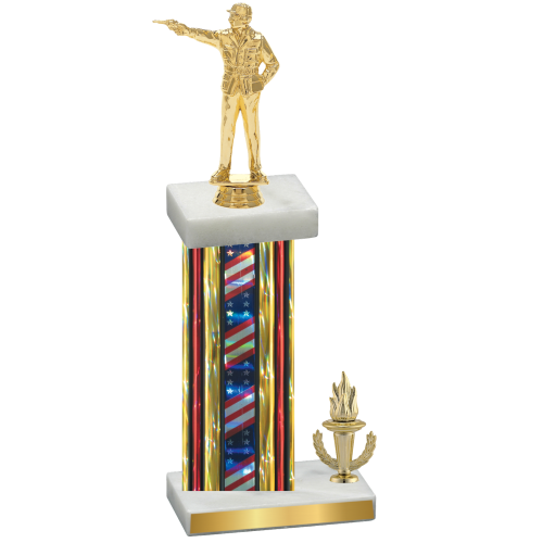 Accented Single Flag USA Victory Shooter Trophy