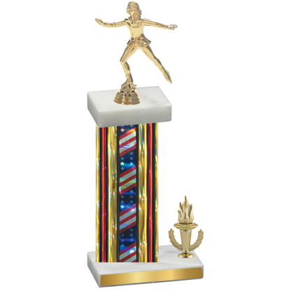 Accented Single Flag USA Victory Skater Trophy