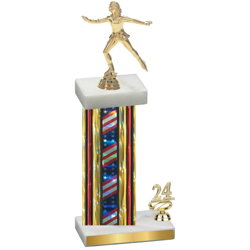 Accented Single Flag USA Year Skater Trophy