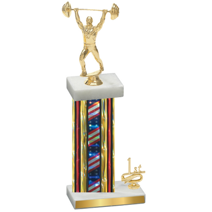 Accented Single Flag USA First Place Weights Trophy