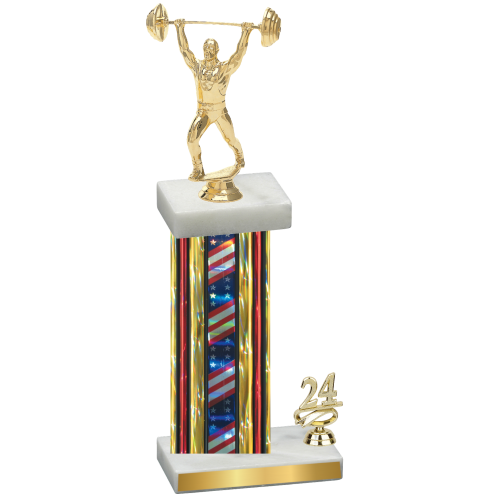 Accented Single Flag USA Year Weights Trophy