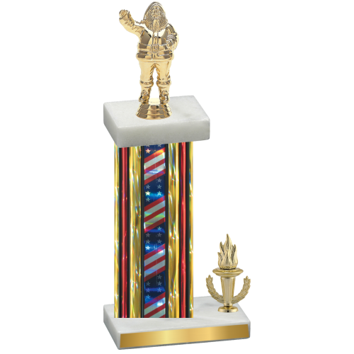 Accented Single Flag USA Victory Holiday Trophy