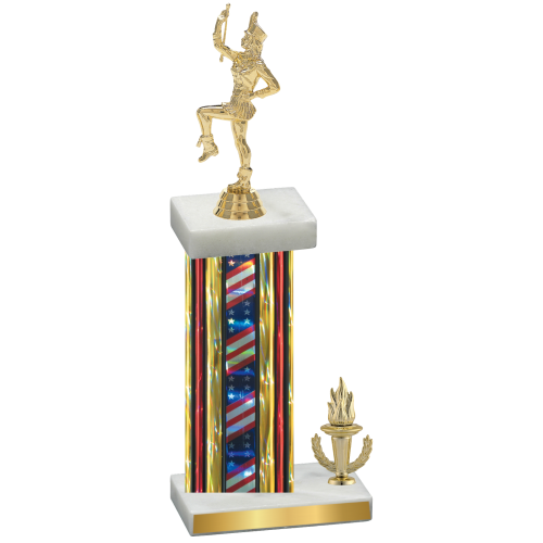 Accented Single Flag USA Victory Majorette Trophy