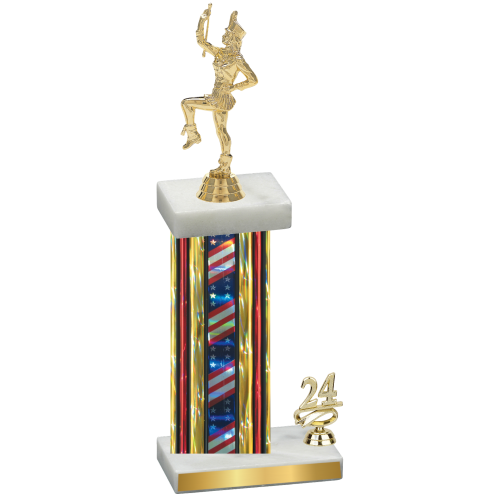 Accented Single Flag USA Year Majorette Trophy