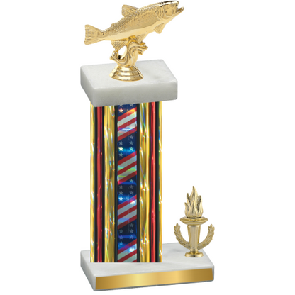 Accented Single Flag USA Victory Fishing Trophy