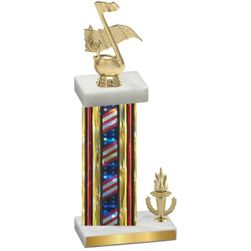 Accented Single Flag USA Victory Music Trophy