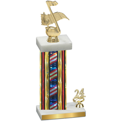 Accented Single Flag USA Year Music Trophy