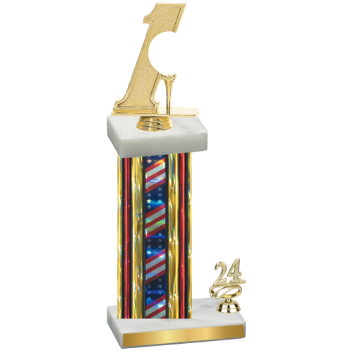 Accented Single Flag USA Year Golf Trophy