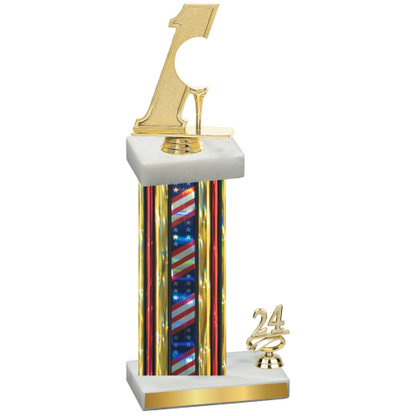 Accented Single Flag USA Year Golf Trophy