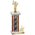Accented Single Flag USA Second Place Academics Trophy