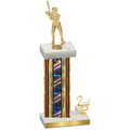 Accented Single Flag USA Second Place Baseball Trophy