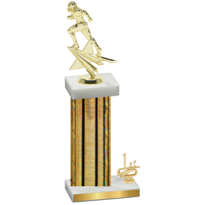 Accented Single Gold Glacier First Place Football Trophy