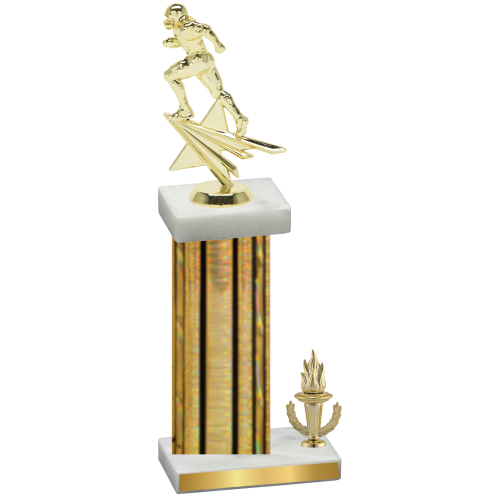 Accented Single Gold Glacier Victory Football Trophy