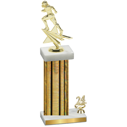 Accented Single Gold Glacier Year Football Trophy