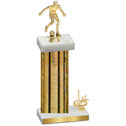 Accented Single Gold Glacier First Place Soccer Trophy