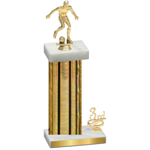 Accented Single Gold Glacier Third Place Soccer Trophy