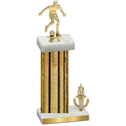 Accented Single Gold Glacier Victory Soccer Trophy