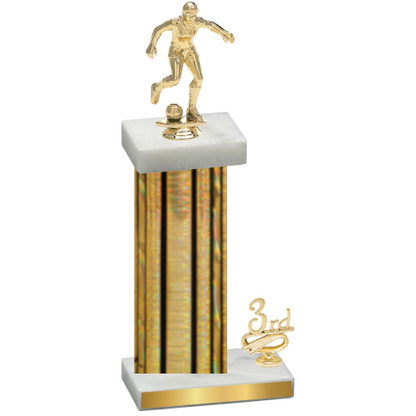 Accented Single Gold Glacier Third Place Soccer Trophy