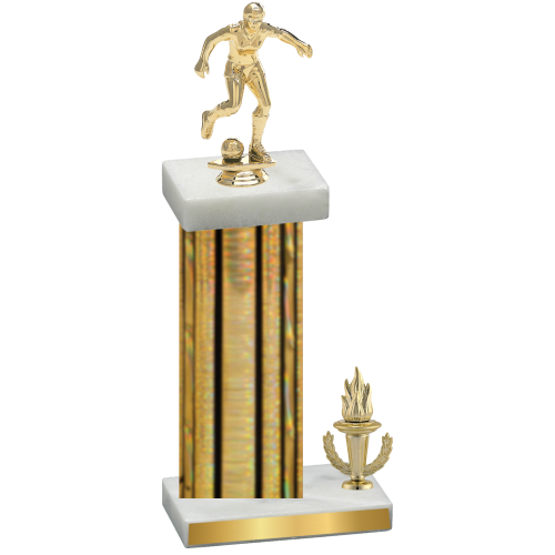 Accented Single Gold Glacier Victory Soccer Trophy