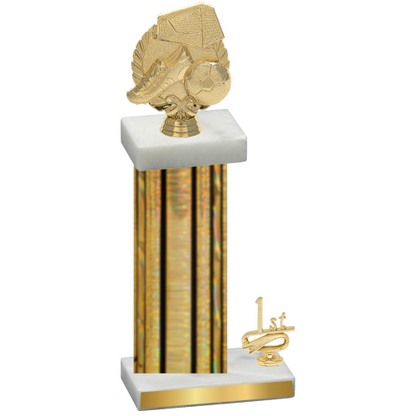 Accented Single Gold Glacier First Place Soccer Trophy