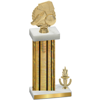 Accented Single Gold Glacier Victory Soccer Trophy