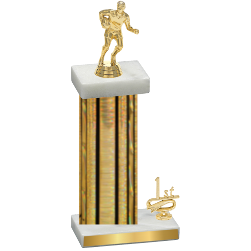 Accented Single Gold Glacier First Place Rugby Trophy