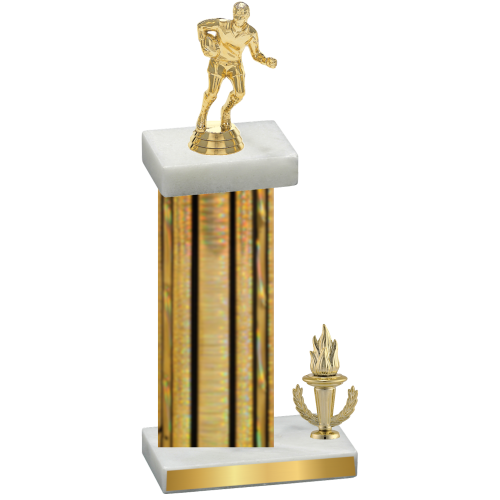 Accented Single Gold Glacier Victory Rugby Trophy