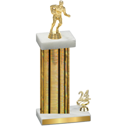 Accented Single Gold Glacier Year Rugby Trophy