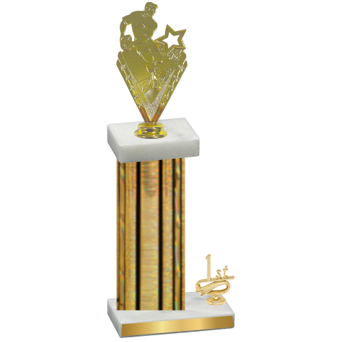 Accented Single Gold Glacier First Place Rugby Trophy