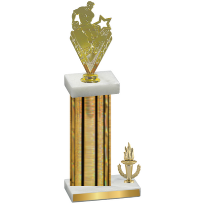 Accented Single Gold Glacier Victory Rugby Trophy