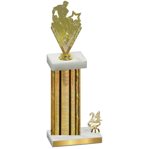 Accented Single Gold Glacier Year Rugby Trophy