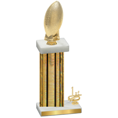 Accented Single Gold Glacier First Place Football Trophy