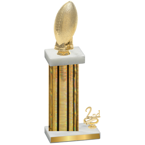 Accented Single Gold Glacier Second Place Football Trophy