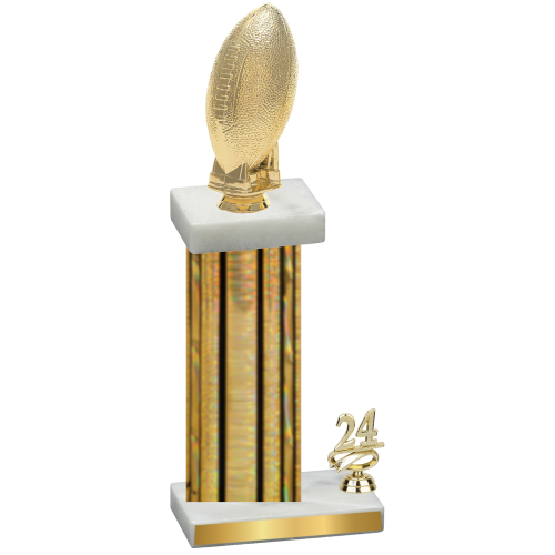 Accented Single Gold Glacier Year Football Trophy