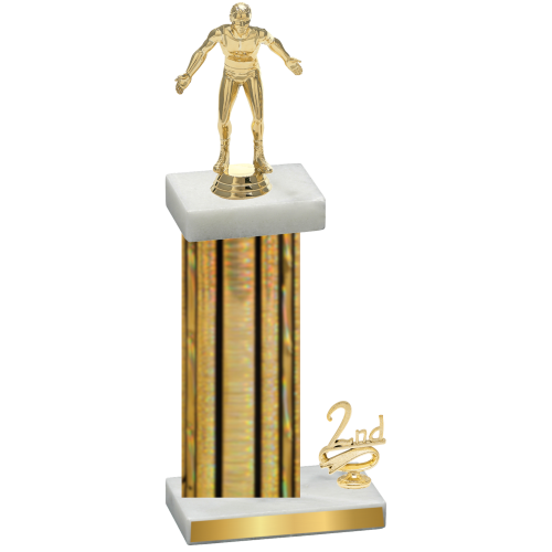 Accented Single Gold Glacier Second Place Wrestling Trophy