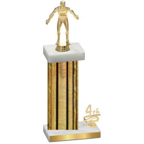 Accented Single Gold Glacier Fourth Place Wrestling Trophy