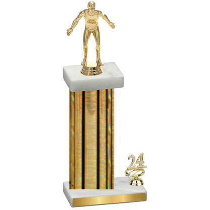 Accented Single Gold Glacier Year Wrestling Trophy