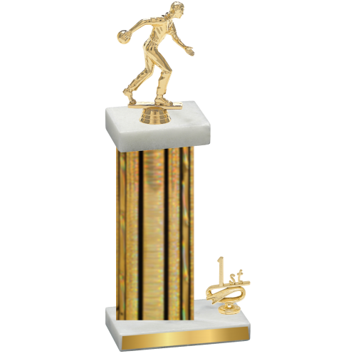 Accented Single Gold Glacier First Place Bowling Trophy