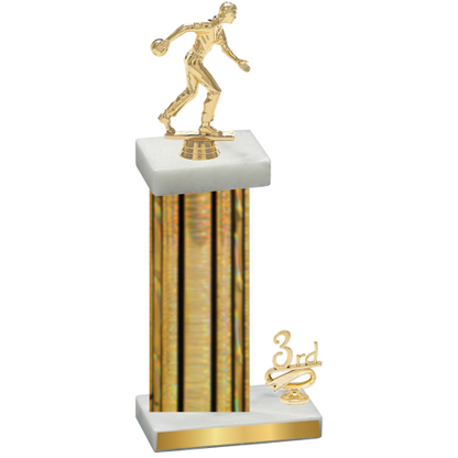 Accented Single Gold Glacier Third Place Bowling Trophy