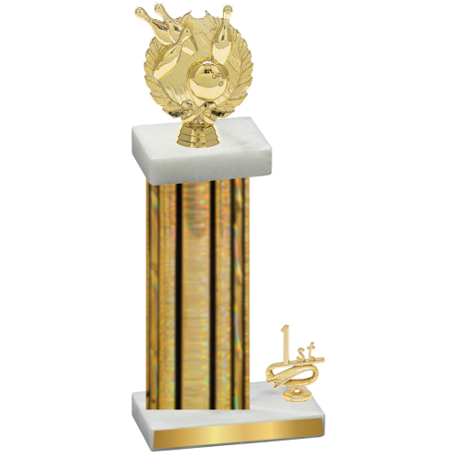 Accented Single Gold Glacier First Place Bowling Trophy