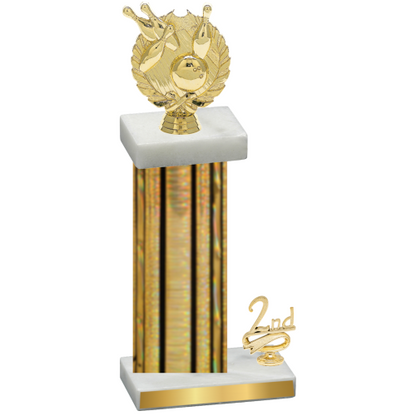 Accented Single Gold Glacier Second Place Bowling Trophy