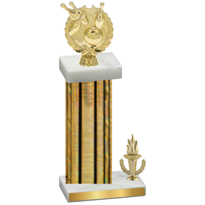 Accented Single Gold Glacier Victory Bowling Trophy