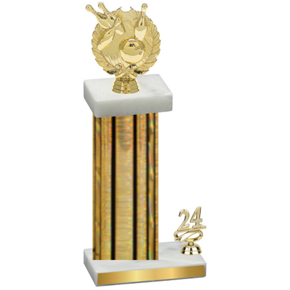 Accented Single Gold Glacier Year Bowling Trophy