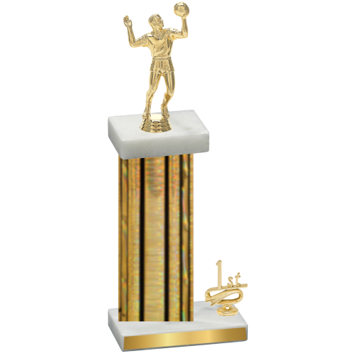 Accented Single Gold Glacier First Place Volleyball Trophy