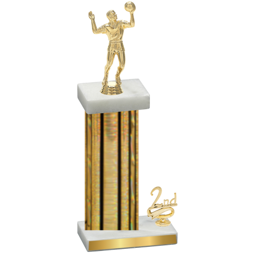 Accented Single Gold Glacier Second Place Volleyball Trophy