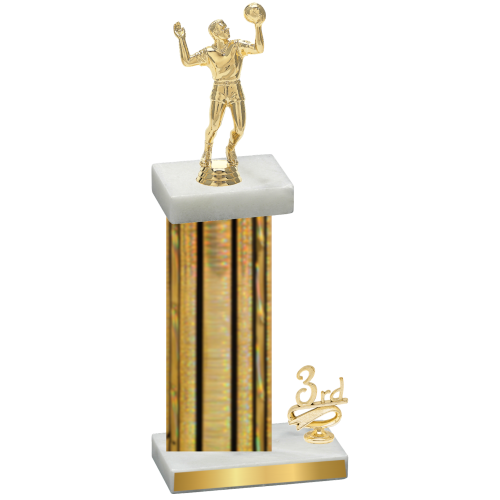 Accented Single Gold Glacier Third Place Volleyball Trophy