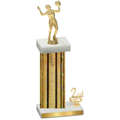 Accented Single Gold Glacier Second Place Volleyball Trophy