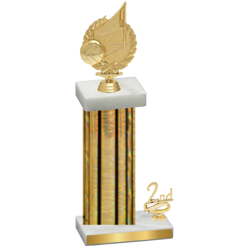 Accented Single Gold Glacier Second Place Volleyball Trophy
