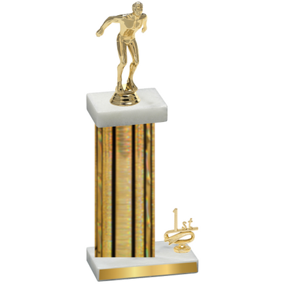 Accented Single Gold Glacier First Place Swimming Trophy