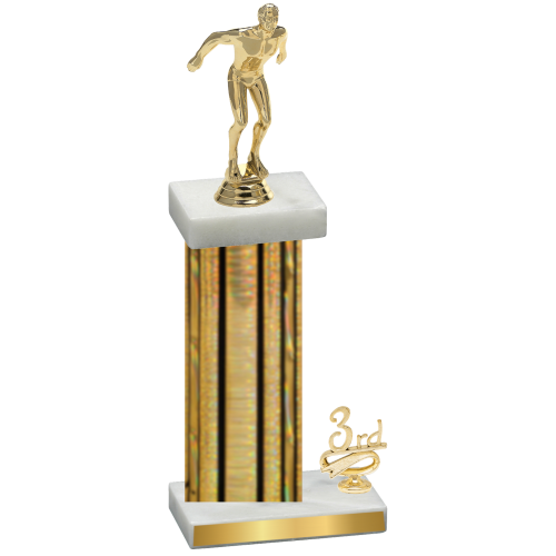 Accented Single Gold Glacier Third Place Swimming Trophy